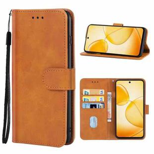 For Infinix Hot 12 Play Leather Phone Case(Brown)