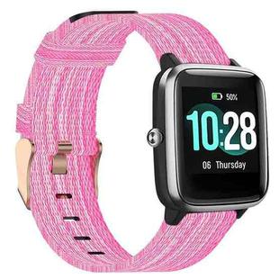 For ID205 19mm Nylon Braided Watch Band(Pink)