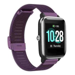 For ID205 / Willful SW021 19mm Stainless Steel Milanese Watch Band(Dark Purple)