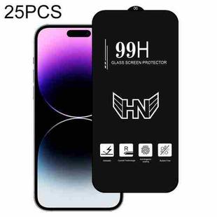 For iPhone 14 Pro 25pcs High Aluminum Large Arc Full Screen Tempered Glass Film