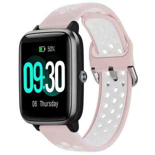 For ID205 / Willful SW021 19mm Silicone Two-color Sports Watch Band(Pink+White)