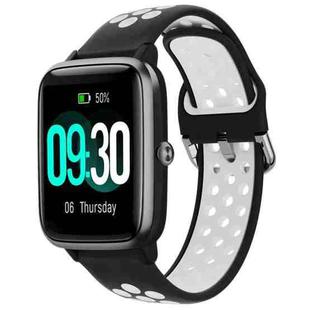 For ID205 / Willful SW021 19mm Silicone Two-color Sports Watch Band(Black+White)