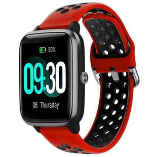 For ID205 / Willful SW021 19mm Silicone Two-color Sports Watch Band(Red+Black)