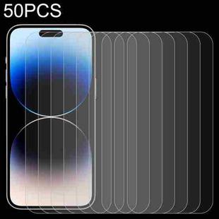 For iPhone 14 Pro Max 50pcs 0.26mm 9H 2.5D Tempered Glass Film