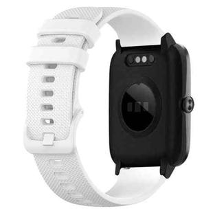 For ID205 / Willful SW021 19mm Silicone Plaid Watch Band(White)