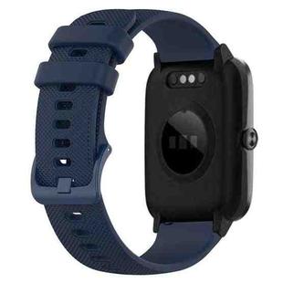 For ID205 / Willful SW021 19mm Silicone Plaid Watch Band(Navy Blue)