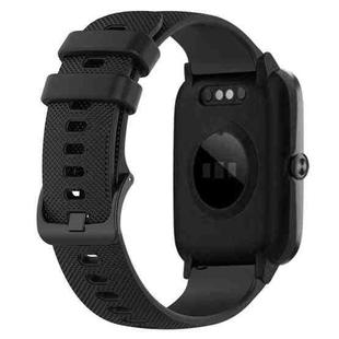 For ID205 / Willful SW021 19mm Silicone Plaid Watch Band(Black)