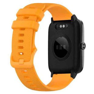For ID205 / Willful SW021 19mm Silicone Plaid Watch Band(Amber Yellow)