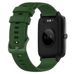 For ID205 / Willful SW021 19mm Silicone Plaid Watch Band(Army Green)