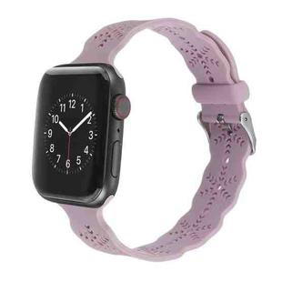 Snowflake Silicone Watch Band For Apple Watch Series 8&7 41mm / SE 2&6&SE&5&4 40mm / 3&2&1 38mm(Purple)