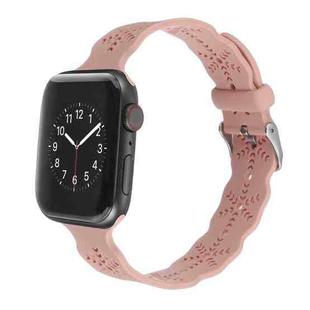 Snowflake Silicone Watch Band For Apple Watch Series 8&7 41mm / SE 2&6&SE&5&4 40mm / 3&2&1 38mm(Pink)