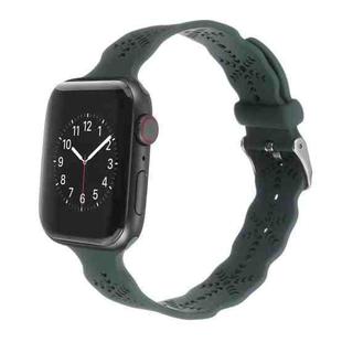 Snowflake Silicone Watch Band For Apple Watch Ultra 49mm / Series 8&7 45mm / SE 2&6&SE&5&4 44mm / 3&2&1 42mm(Green)