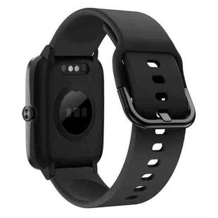 For ID205 / Willful SW021 19mm Electroplating Buckle Silicone Watch Band(Black)