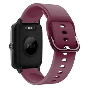 For ID205 / Willful SW021 19mm Electroplating Buckle Silicone Watch Band(Wine Red)