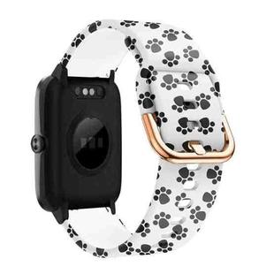 For ID205 / Willful SW021 19mm Silicone Printing Watch Band(Paw Print)