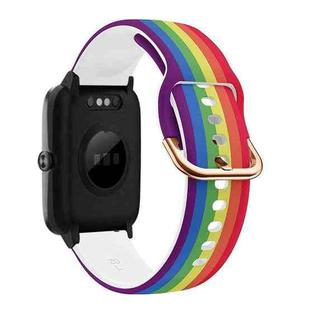 For ID205 / Willful SW021 19mm Silicone Printing Watch Band(Rainbow)