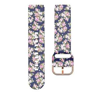 For ID205 / Willful SW021 19mm Silicone Printing Watch Band(Blue Pink Rose)