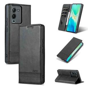 For vivo S15 Pro AZNS Magnetic Calf Texture Leather Phone Case(Black)