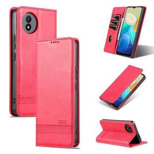 For vivo Y02A / Y02 4G Global / Y11 2023 AZNS Magnetic Calf Texture Leather Phone Case(Red)