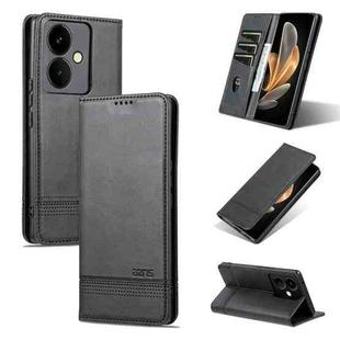 For vivo Y78+/Y78 Global AZNS Magnetic Calf Texture Leather Phone Case(Black)