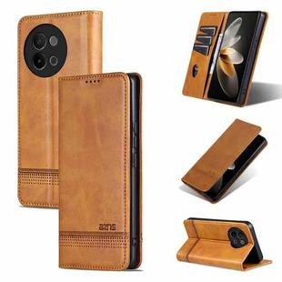 For vivo S18e AZNS Magnetic Calf Texture Leather Phone Case(Light Brown)