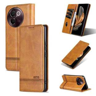 For vivo V30e AZNS Magnetic Calf Texture Leather Phone Case(Light Brown)