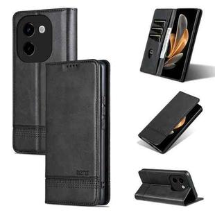 For vivo Y200 5G AZNS Magnetic Calf Texture Leather Phone Case(Black)