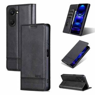 For vivo Y37 / Y37m 5G / Y36t 5G AZNS Magnetic Calf Texture Leather Phone Case(Black)