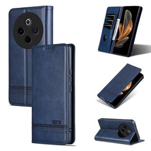 For vivo Y300 Pro AZNS Magnetic Calf Texture Leather Phone Case(Dark Blu)