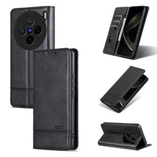 For vivo X200 AZNS Magnetic Calf Texture Leather Phone Case(Black)