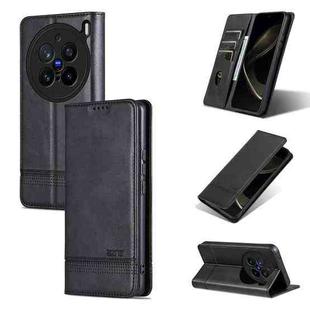For vivo X200 Pro AZNS Magnetic Calf Texture Leather Phone Case(Black)