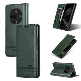 For vivo Y300 AZNS Magnetic Calf Texture Leather Phone Case(Dark Green)