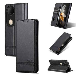 For vivo S20 AZNS Magnetic Calf Texture Leather Phone Case(Black)
