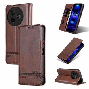 For vivo Y300i 5G / Y39 5G Global AZNS Magnetic Calf Texture Leather Phone Case(Dark Brown)