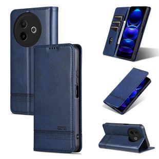 For vivo Y300i 5G / Y39 5G Global AZNS Magnetic Calf Texture Leather Phone Case(Dark Blu)
