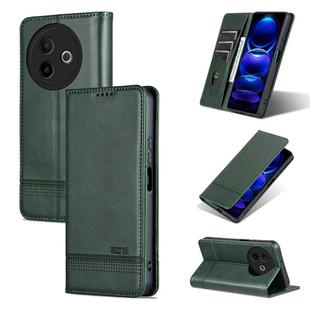For vivo Y300i 5G / Y39 5G Global AZNS Magnetic Calf Texture Leather Phone Case(Dark Green)