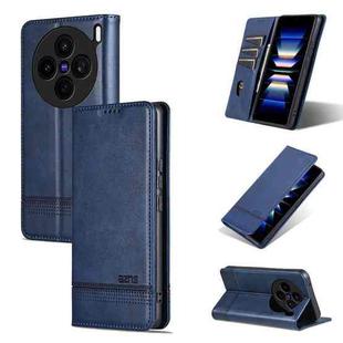 For vivo X200s AZNS Magnetic Calf Texture Leather Phone Case(Dark Blu)