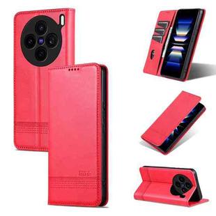 For vivo X200s AZNS Magnetic Calf Texture Leather Phone Case(Red)