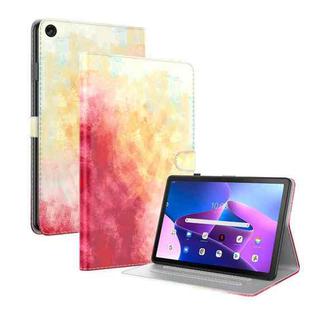 For Lenovo Tab M10 10.1 3rd Gen Watercolor Pattern Skin Feel Magnetic Leather Tablet Case(Spring Cherry)