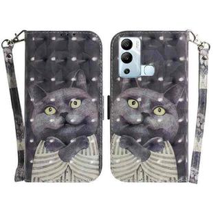 For Infinix Hot 12i 3D Colored Horizontal Flip Leather Phone Case(Hug Cat)