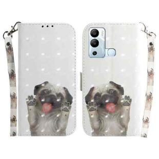 For Infinix Hot 12i 3D Colored Horizontal Flip Leather Phone Case(Pug)