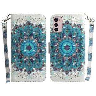 For Motorola Moto G42 3D Colored Horizontal Flip Leather Phone Case(Peacock Wreath)