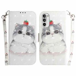 For Motorola Moto G52J Japan Version 3D Colored Horizontal Flip Leather Phone Case(Cute Cat)