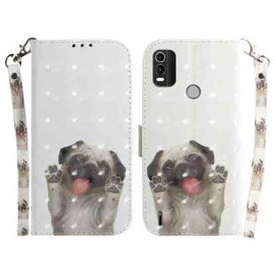 For Nokia C21 Plus 3D Colored Horizontal Flip Leather Phone Case(Pug)