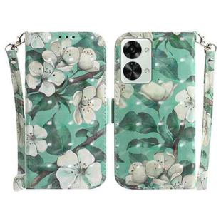 For OnePlus Nord 2T 3D Colored Horizontal Flip Leather Phone Case(Watercolor Flower)