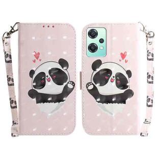For OnePlus Nord CE 2 Lite 5G 3D Colored Horizontal Flip Leather Phone Case(Heart Panda)