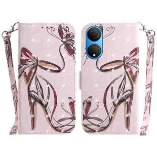 For Honor X7 3D Colored Horizontal Flip Leather Phone Case(Butterfly High-heeled)