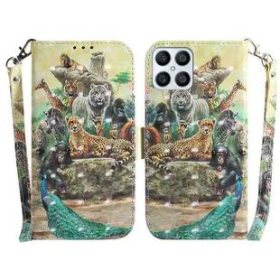 For Honor X8 3D Colored Horizontal Flip Leather Phone Case(Zoo)