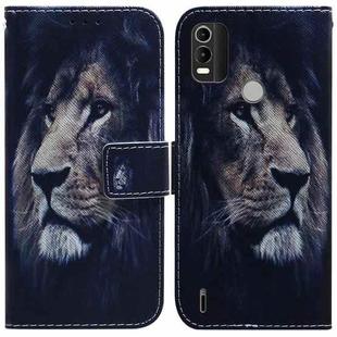 For Nokia C21 Plus Coloured Drawing Leather Phone Case(Lion)