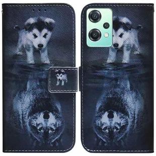 For OnePlus Nord CE 2 Lite 5G Coloured Drawing Leather Phone Case(Wolf and Dog)